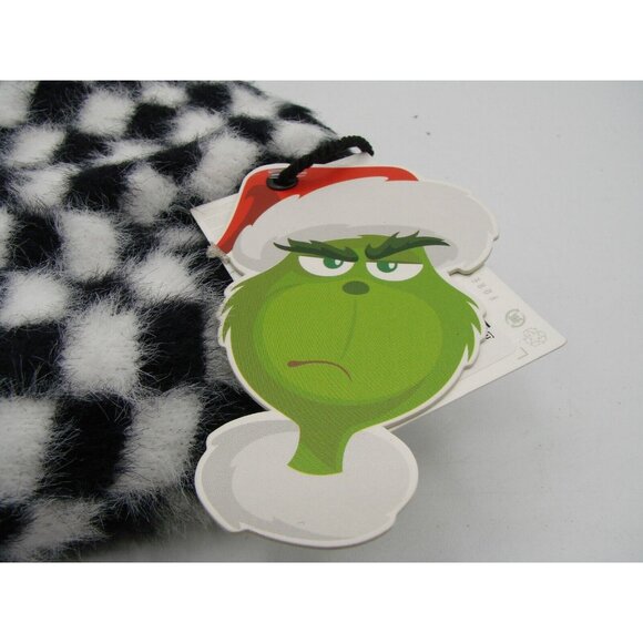 Forever 21 The Grinch Black White Checked Beanie Hat Knit So Soft Streetwear OS - Picture 6 of 11